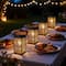 Glitzhome® 11" LED Black Metal Cutout Pattern Solar Powered Hanging Lantern